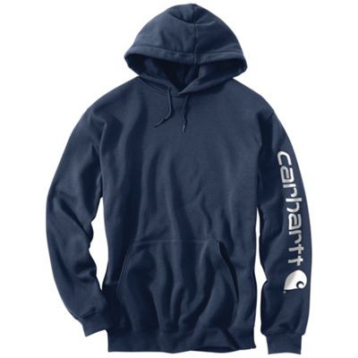 carhartt men's midweight signature sleeve logo hooded sweatshirt