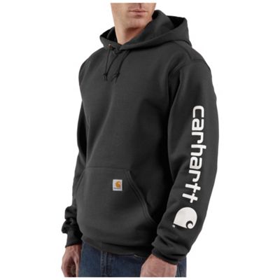 Carhartt Mens Midweight Signature Sleeve Logo Hooded Sweatshirt