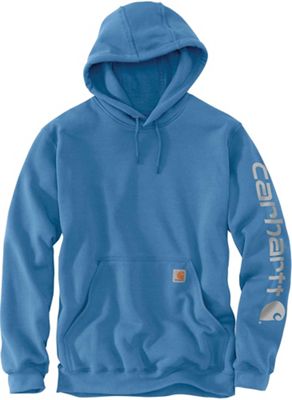carhartt men's midweight signature sleeve logo hooded sweatshirt