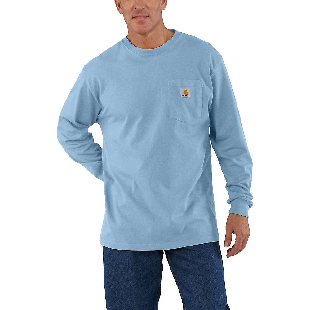 Big Tall Fit Cotton Carhartt Men's Long Sleeve Pocket T-shirt Regular K126 