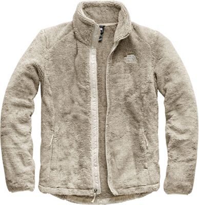 gray fuzzy north face jacket