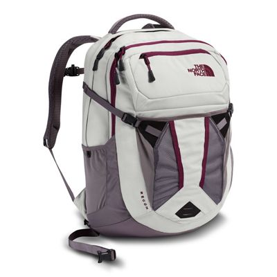 red black and white north face backpack