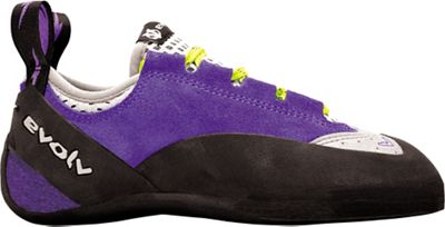 purple climbing shoes