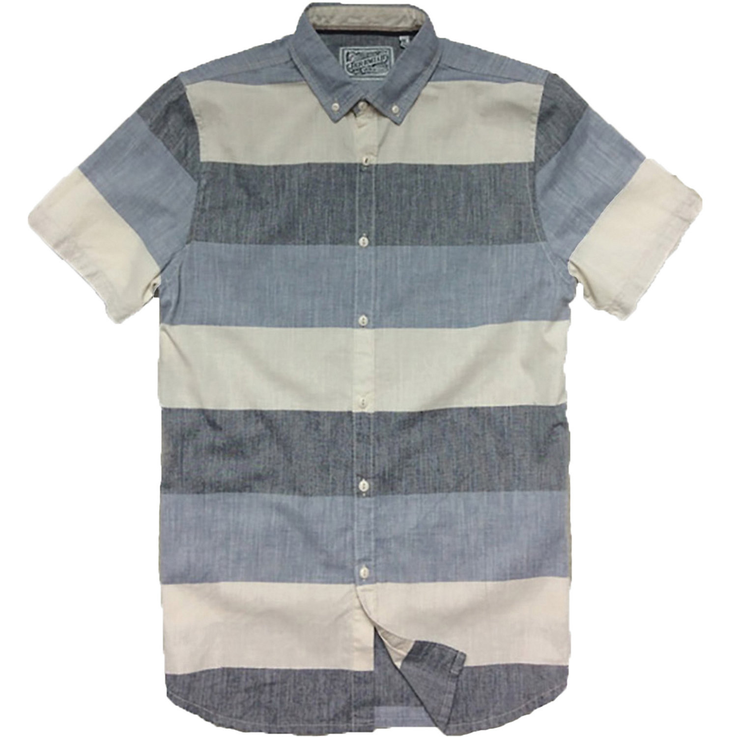 Jeremiah Mens Slub Woven Stripe S/S Shirt