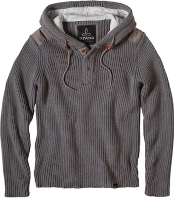 prana men's hooded henley sweater