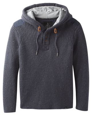 prana men's hooded henley sweater