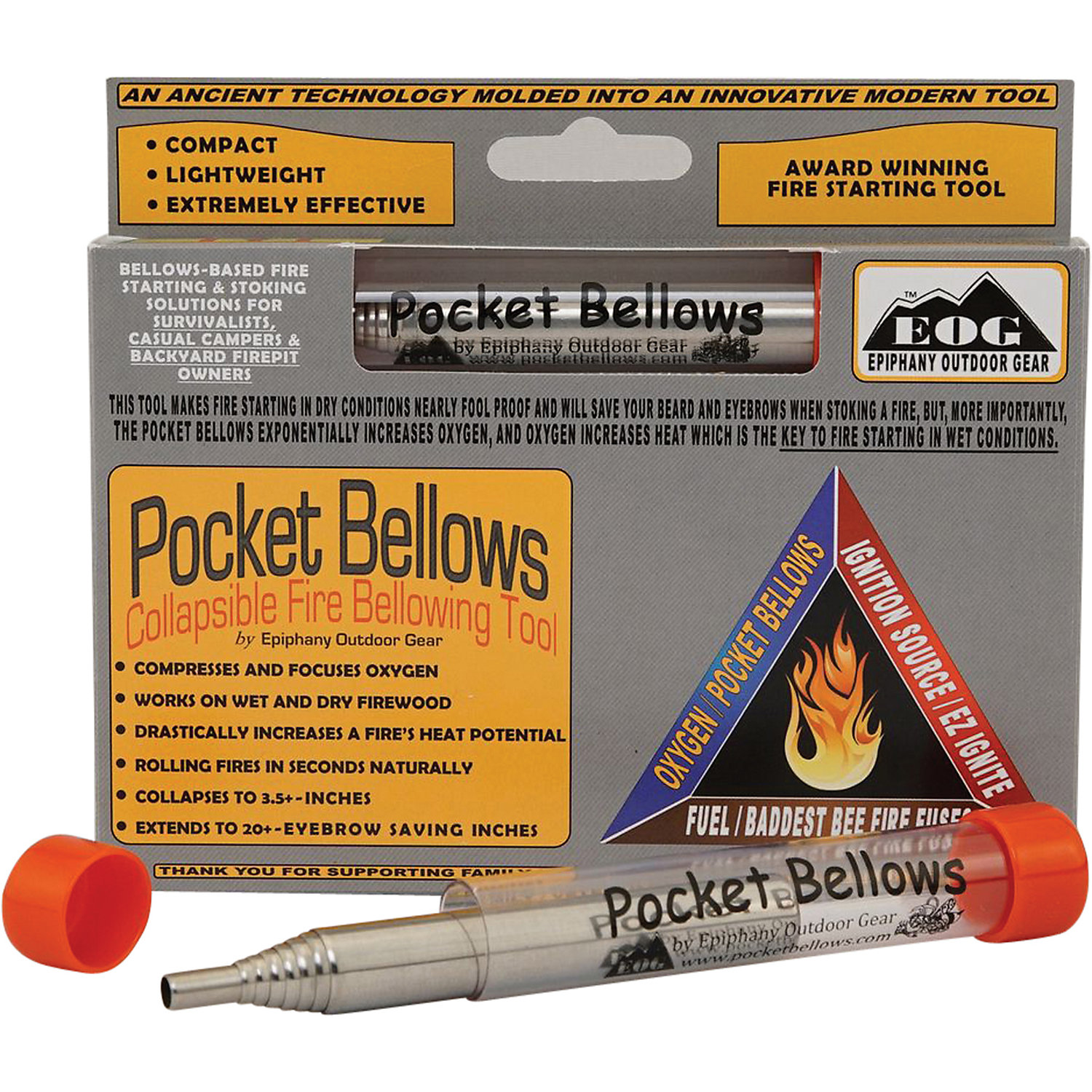 Pocket Bellows Collapsible Fire Bellowing Tool 
