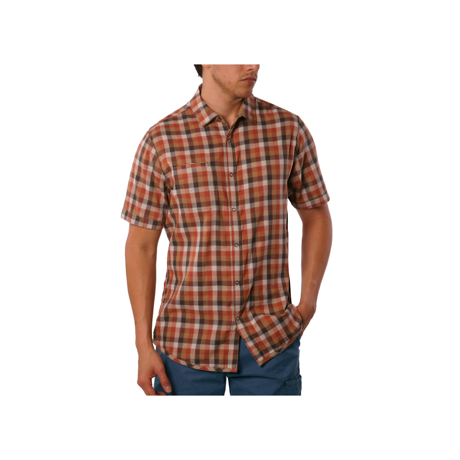 Jeremiah Mens Nomad Reversible Plaid with Print SS Shirt
