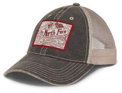 north face broken in trucker hat