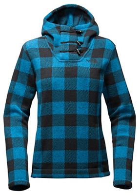 the north face women's crescent hooded fleece pullover plaid