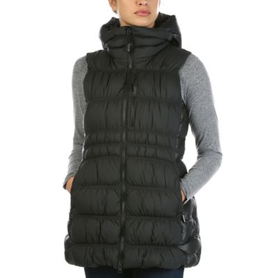 long down vest with hood