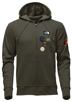 the north face men's patches full zip hoodie