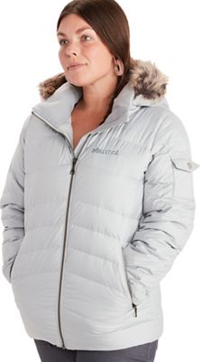 Women's Metallic Silver Down Puffer Jacket