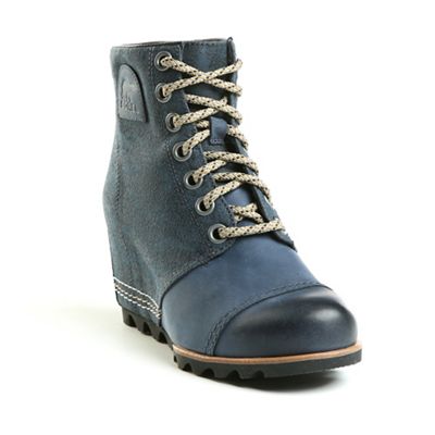 sorel blue wedge boots