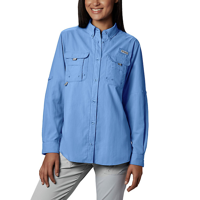 UV Protection Medium Columbia Womens PFG Bahama II Long Sleeve Shirt Collegiate Navy Breathable 