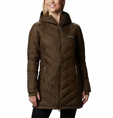 columbia women's heavenly long hooded jacket dark plum