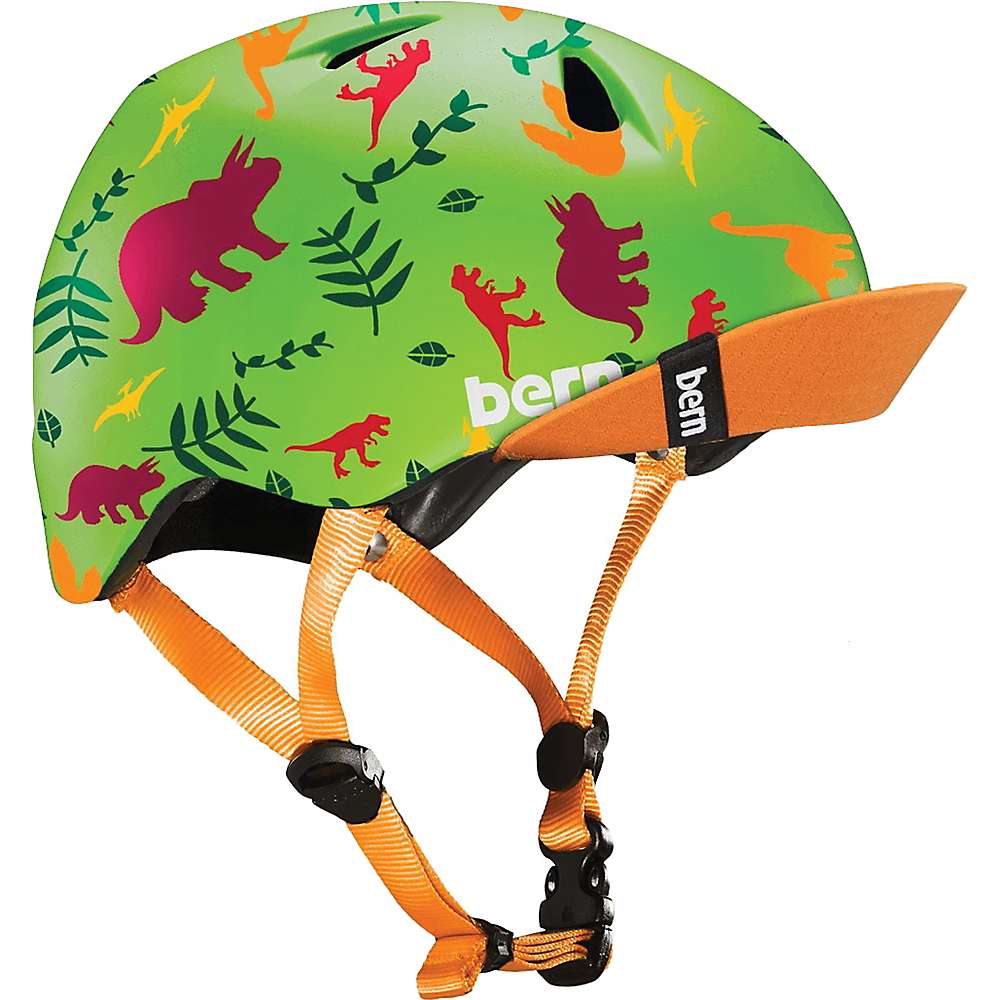 Bern Tigre Kids bike helmet childrens cycling helmet Green Dinosaur print 