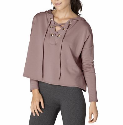 beyond yoga over tied cropped pullover