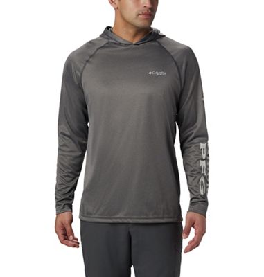 Columbia Men's Terminal Tackle Long Sleeve Shirt, Black/Cool Grey Logo, X-Small