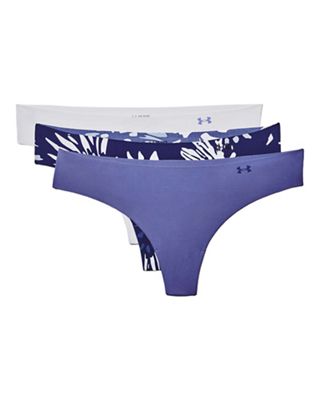 Buy Under Armour Women's Pure Stretch Thong Underwear, 3-Pack,  Black/Mineral Blue, SM (US 4-6) at