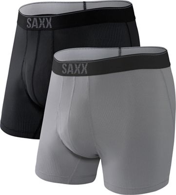 SAXX Mens Quest Quick Dry Mesh Boxer Brief Fly 2 Pack