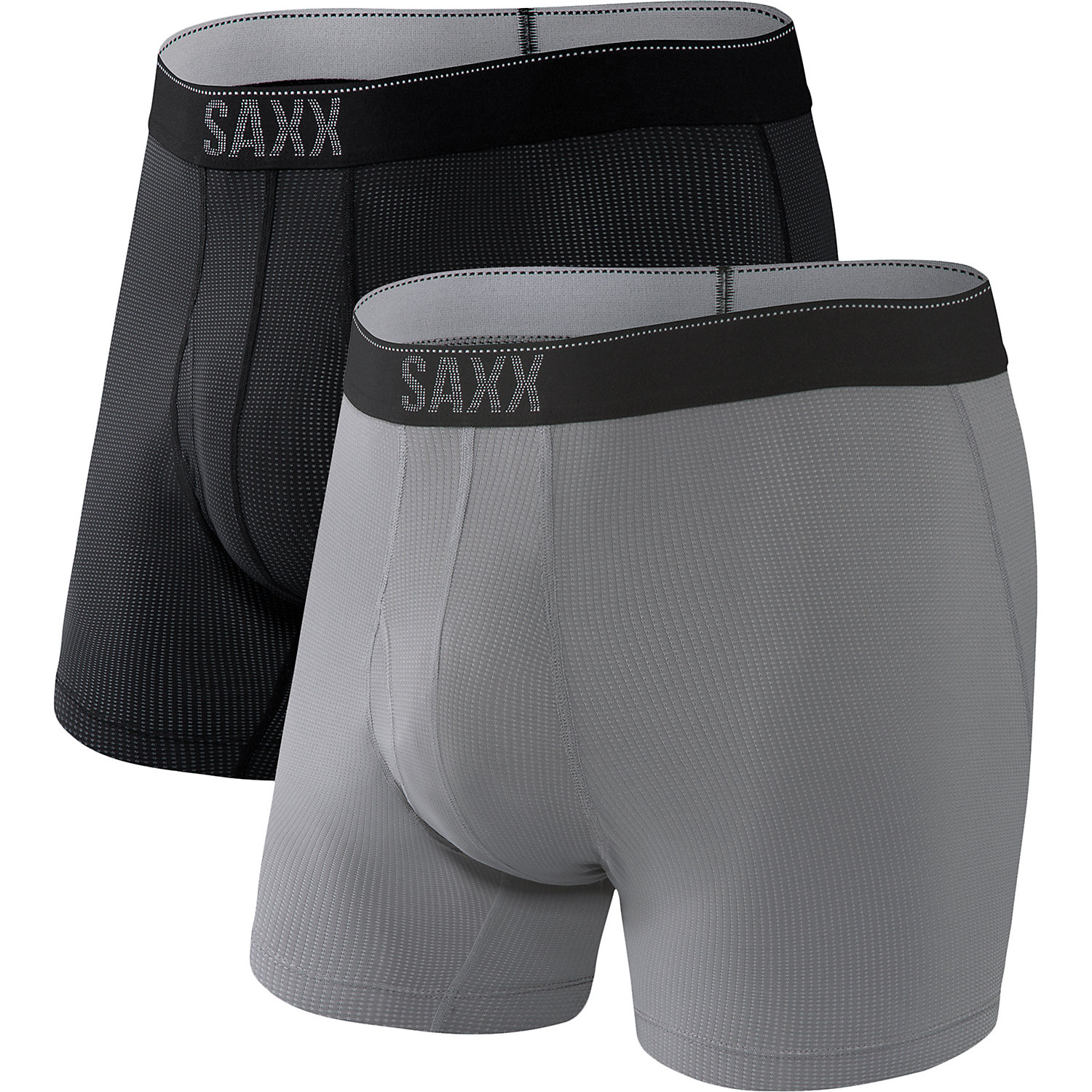 SAXX Mens Quest Quick Dry Mesh Boxer Brief Fly 2 Pack