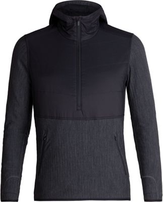 Icebreaker Mens Descender Hybrid LS Half Zip Hood