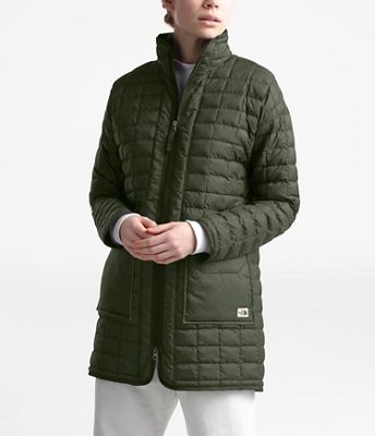 north face women's thermoball long jacket