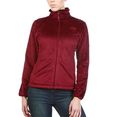 red fuzzy north face jacket