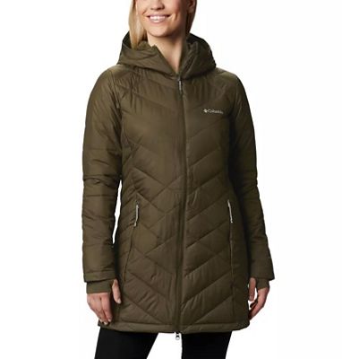 columbia women's heavenly long hooded jacket black