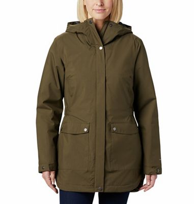 columbia women's here and there long rain jacket