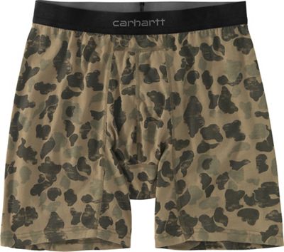 Carhartt Mens 8 Inch Basic Cotton-Poly Boxer Brief 2 Pack (Print)