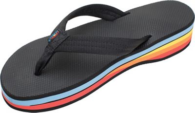 rainbow wedge flip flops