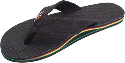 black hemp rainbow sandals