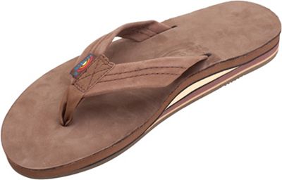 Rainbow Men's Wide Strap Double Layer Leather Sandal