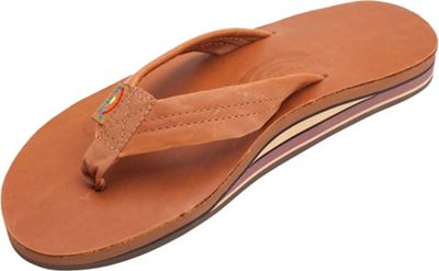 Rainbow Men's Wide Strap Double Layer Leather Sandal