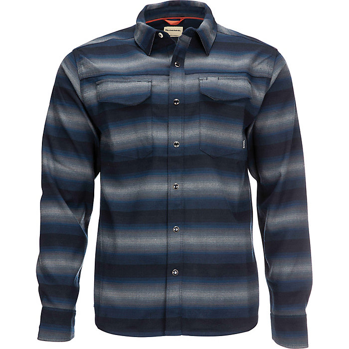 Simms Gallatin Flannel LS Dark Stone Stripe ~ New ~ Closeout Select Sizes Only 