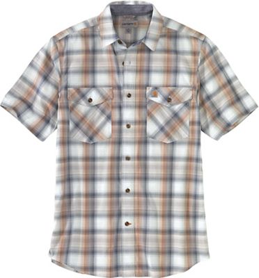 Carhartt Mens Rugged Flex Relaxed-Fit Lightweight SS Button-Front Plaid Shirt