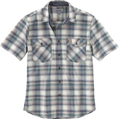 Carhartt Men's Rugged Flex Relaxed-Fit Lightweight SS Button-Front Plaid Shirt