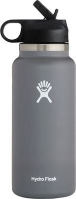 Hydro Flask Wide Mouth Insulated Bottle with Straw Lid, Flamingo, 32 oz Capacity