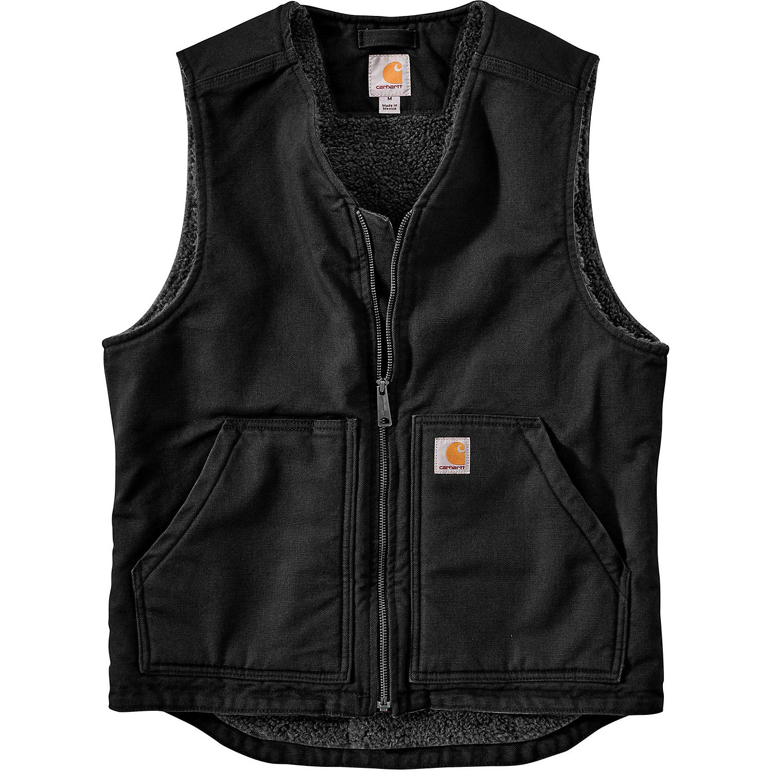 Carhartt Mens Washed Duck Sherpa-Lined Vest