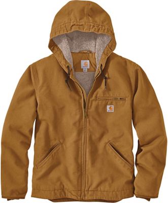 Carhartt Men's Washed Duck Sherpa-Lined Jacket Brown XL