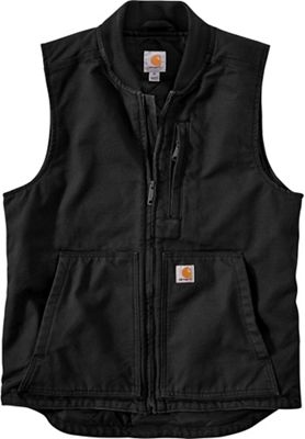 Carhartt Men's Washed Duck Insulated Rib Collar Vest - Small Regular, Black