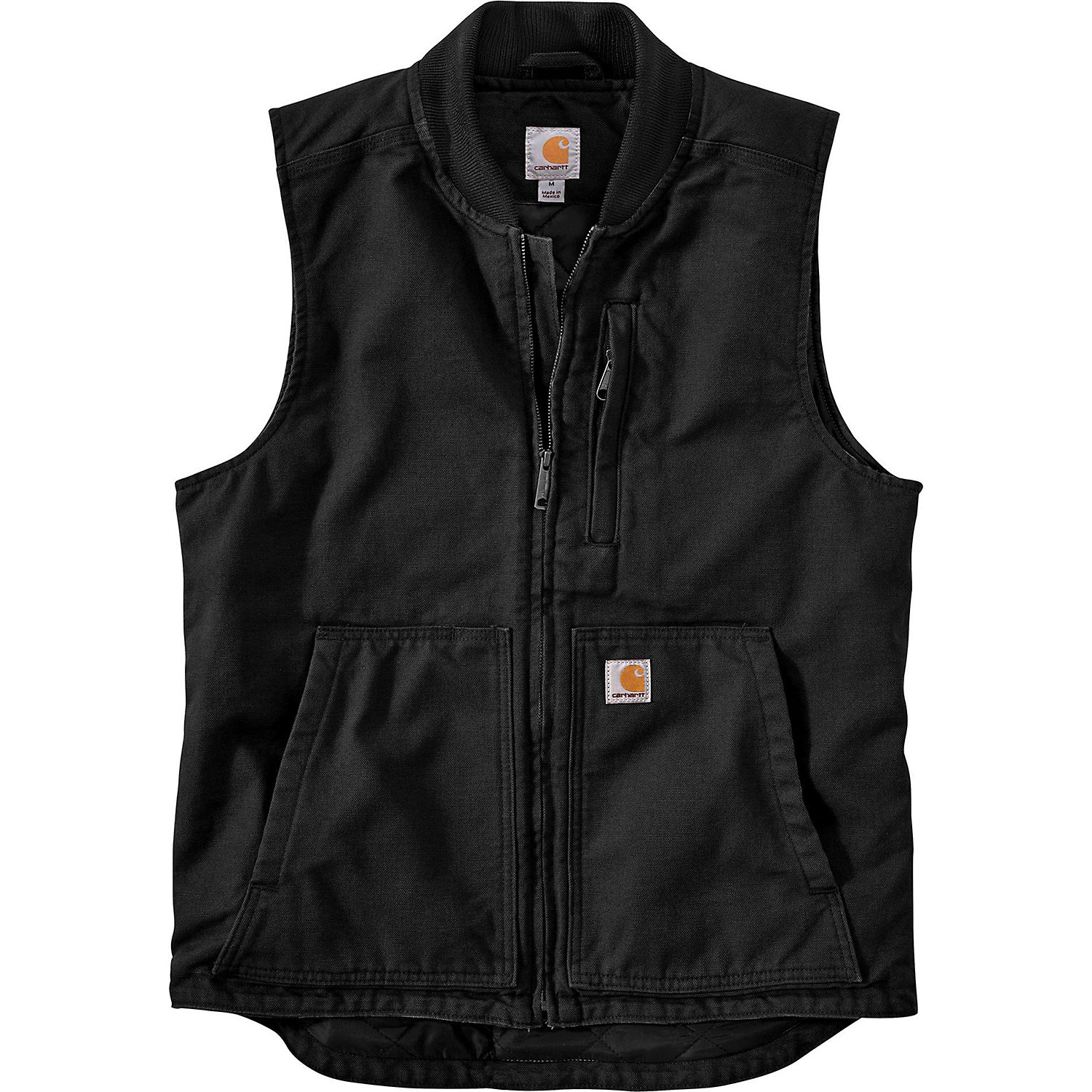 Carhartt Mens Washed Duck Insulated Rib Collar Vest