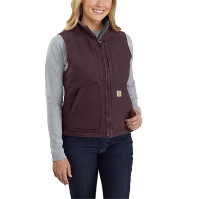 Carhartt Women's Washed Duck Sherpa-Lined Mock Neck Vest - Moosejaw