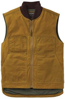 Filson Tin Cloth Insulated Work Vest Dark Tan, FILSON