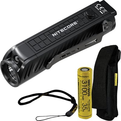 Nitecore P18 1800 Lumen Compact Flashlight with Auxiliary Red LED, Silent  Tactical Switch, Rechargeable Set, and LumenTac Organizer