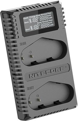 NITECORE UCN4 PRO Dual-Slot USB QuickCharge 2.0 Charger for Canon LP-E4 & LP-E4N Camera Batteries