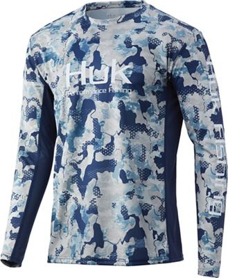 Huk Mens Icon X KC Refraction Camo LS Top