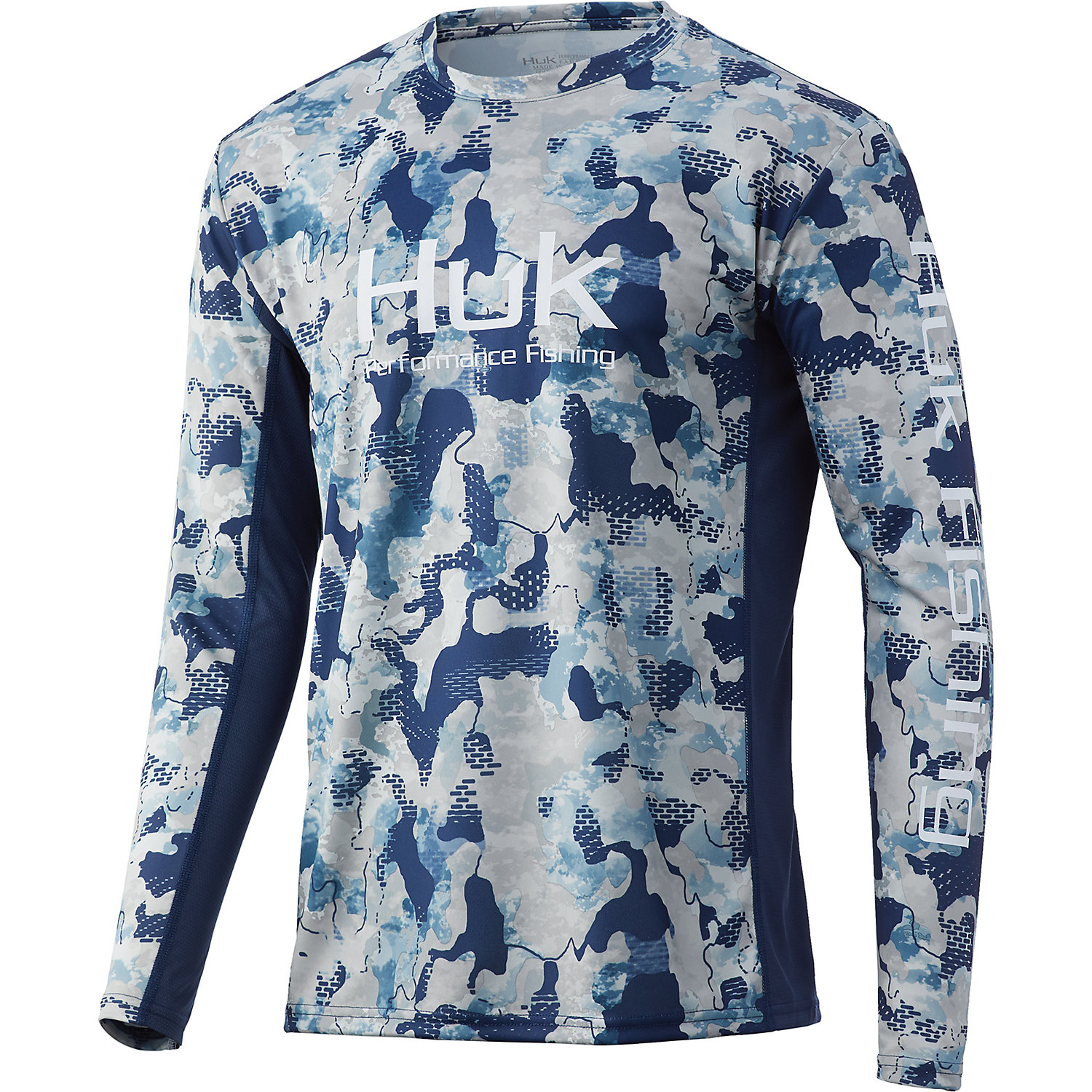 Huk Mens Icon X KC Refraction Camo LS Top